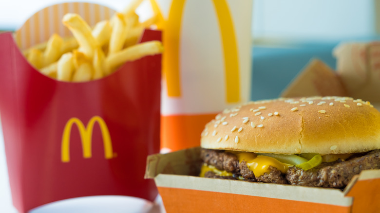 McDonald's double quarter pounder with cheese and french fries