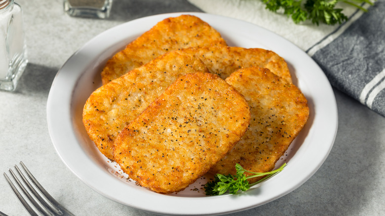 Hash brown patties.