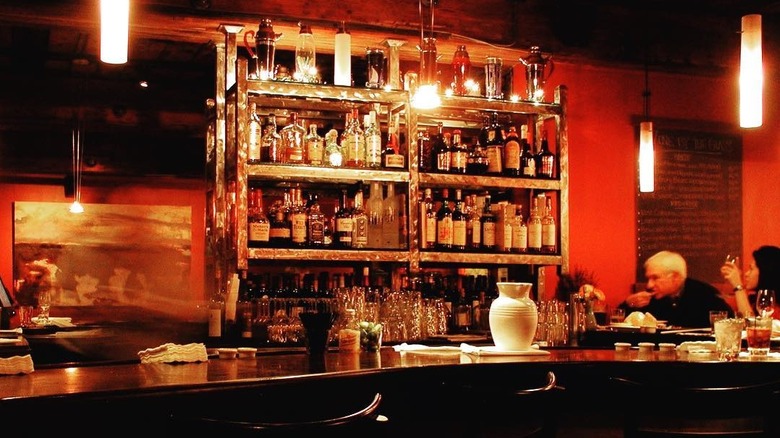 A shot of the bar at The Blue Room.
