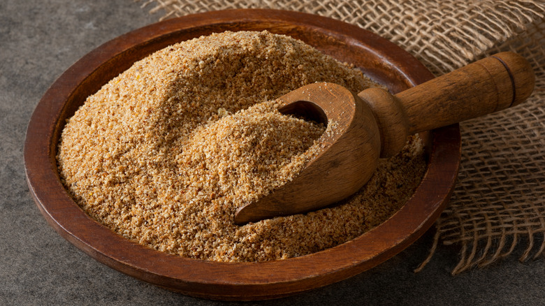 Bowl of bread crumbs