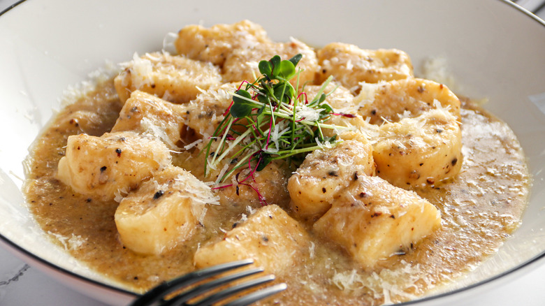 Gnocchi in a mushroom cream sauce