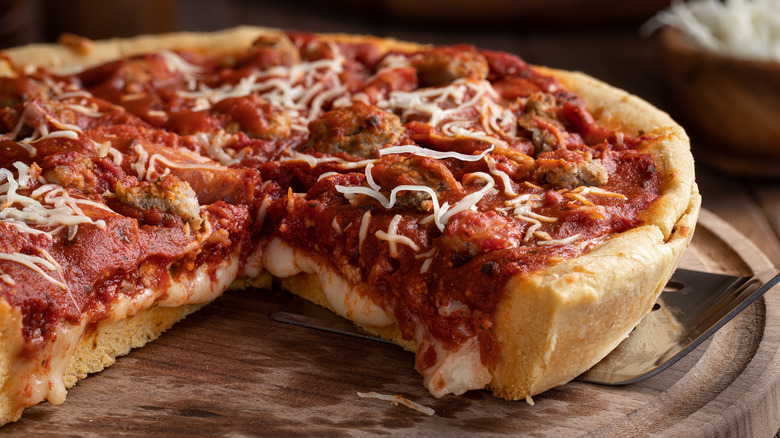 Deep-dish pizza