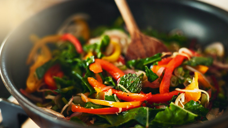 Close-up of a stir fry