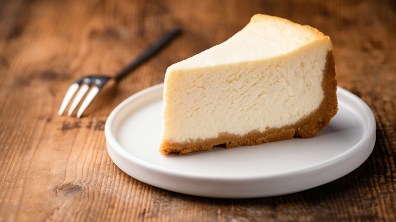 slice of cheesecake on plate