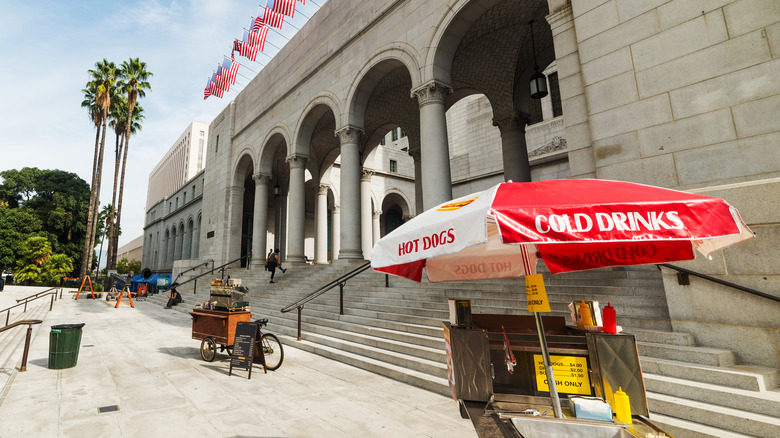 Los Angeles street and hot dog vendor