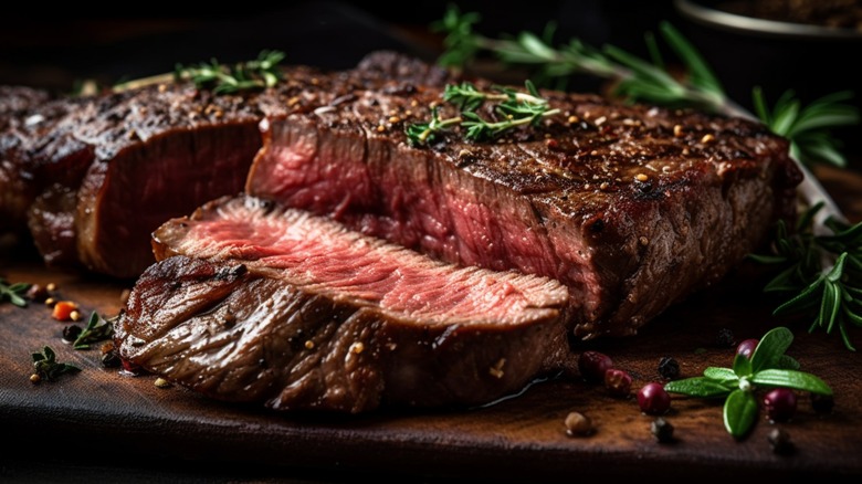 steak on cutting board
