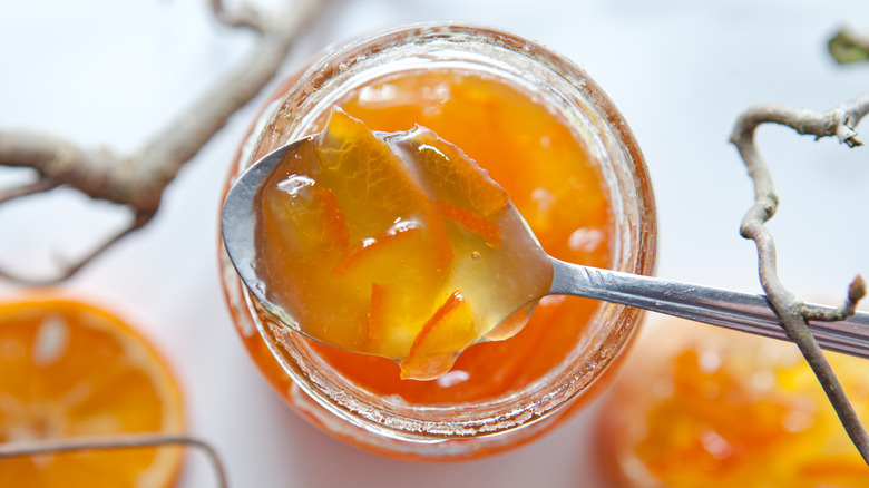 aerial view of scooping out jelly