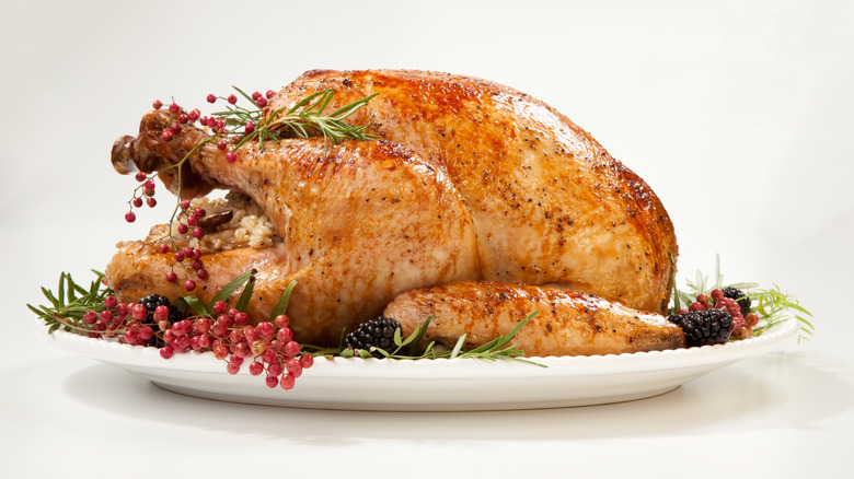 Thanksgiving turkey with berry trimmings