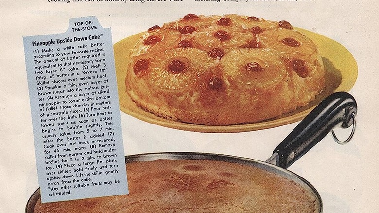 Vintage pineapple upside down cake ad