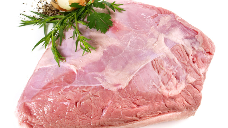 Raw veal silverside beef cut