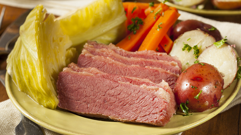 Corned beef and cabbage dinner
