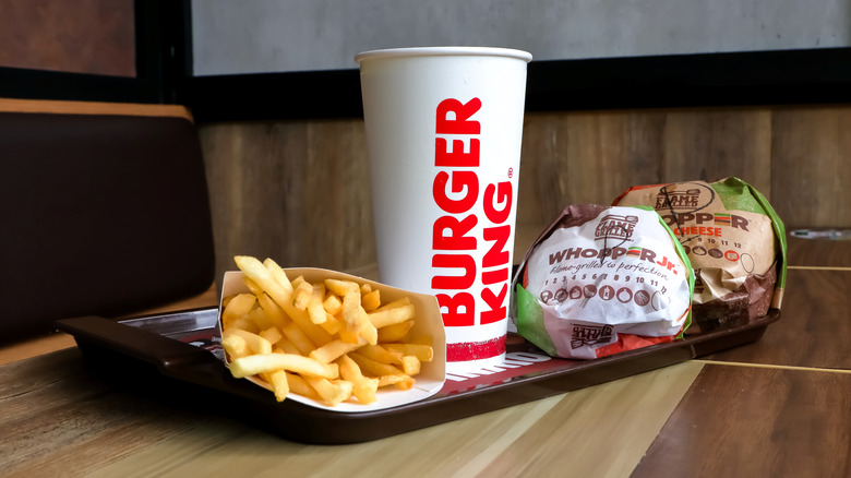 Burger King tray of food