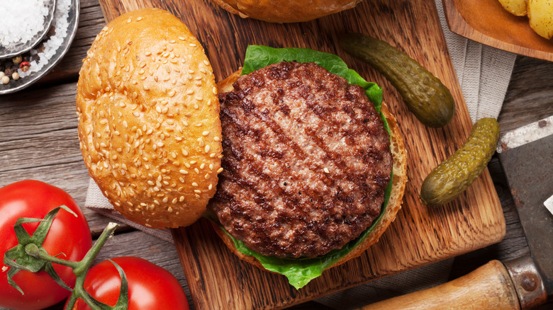 well done hamburger