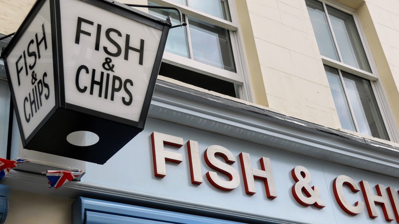 Fish and chip shop sign