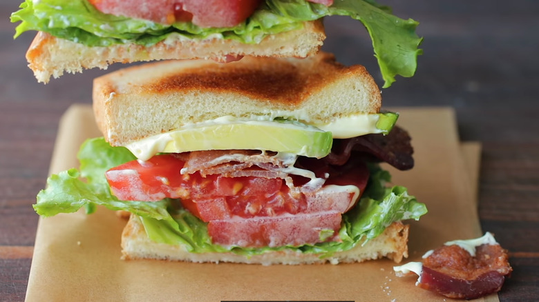 BLT sandwich piled high