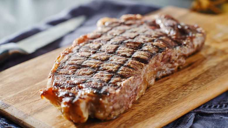 Steak on cutting board