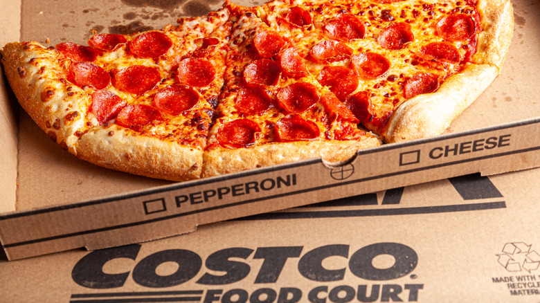 Costco pizza in box