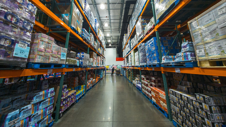 An aisle at a Costco Wholesale store