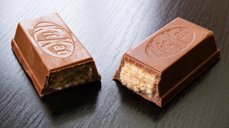 Kit Kat bar broken apart