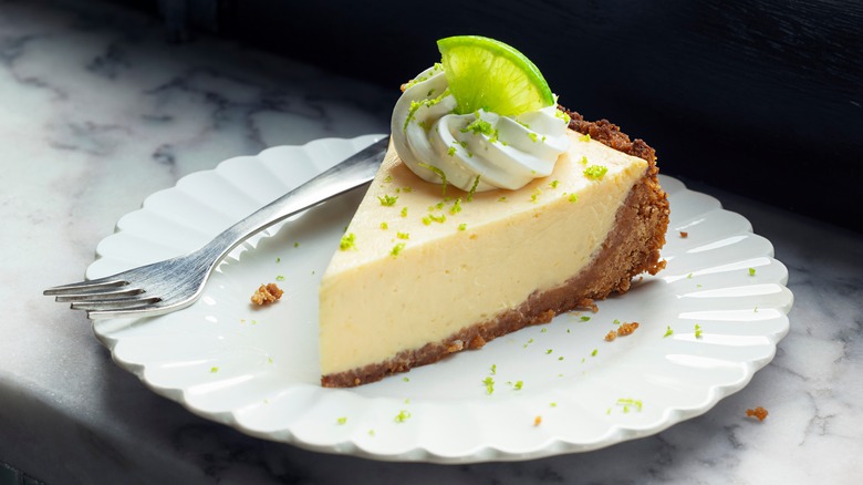 Slice of key lime pie