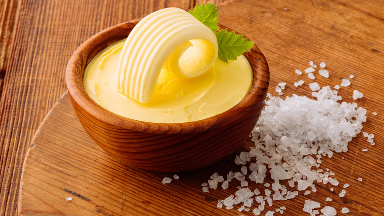 Butter with flake salt