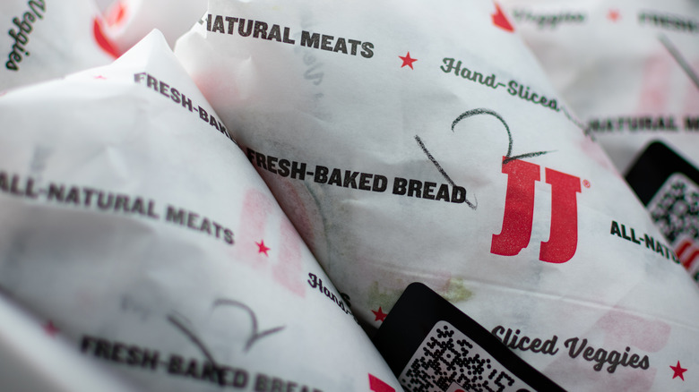 Jimmy John's submarine sandwiches wrapped