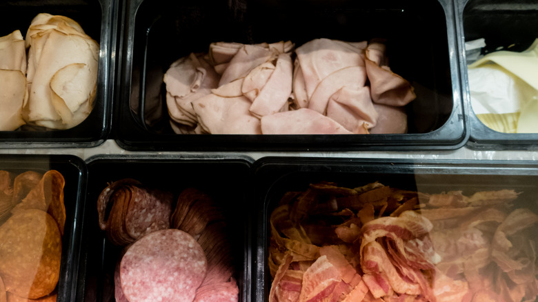 Different sliced deli meats