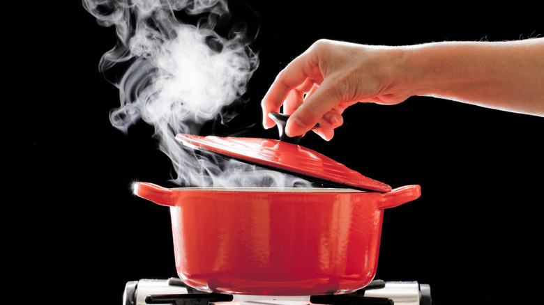 smoke escaping dutch oven