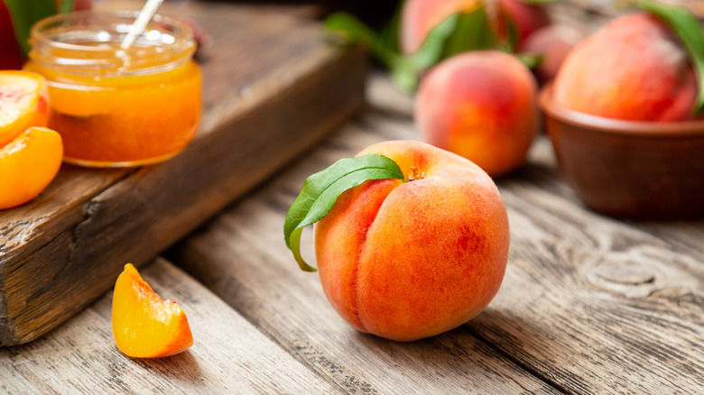 peach on table