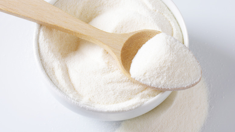 Powdered milk and a spoon