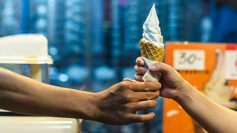 Soft serve in a cone 