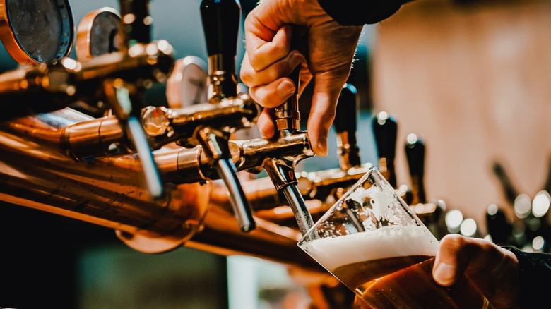 Draft beer being poured