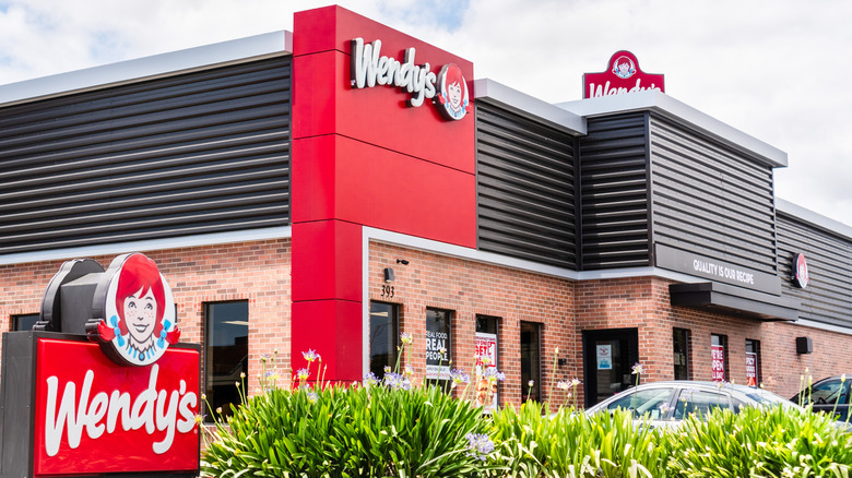 exterior shot of a Wendy's fast food restaurant