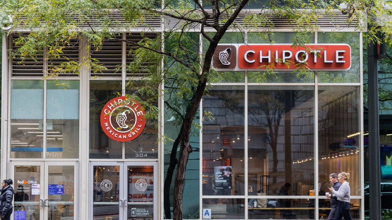 Chipotle storefront with glass windows
