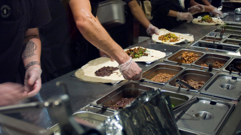 Chipotle serving line