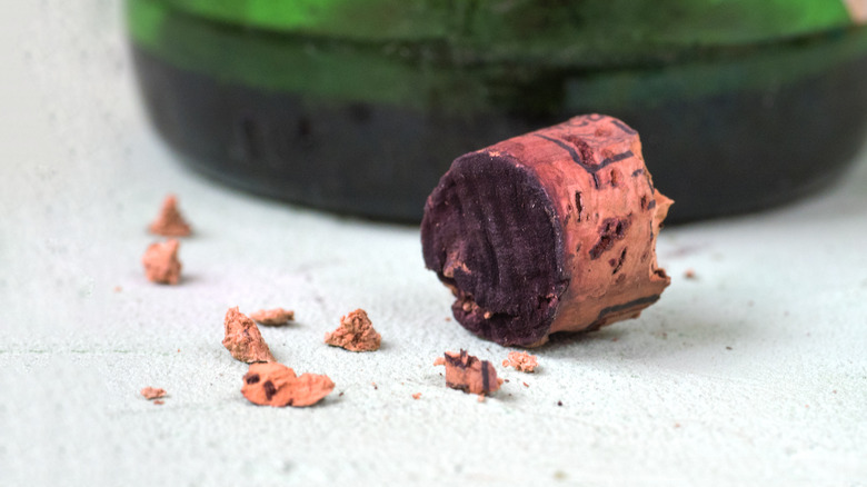 Broken wine cork