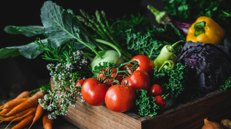 A box full of fresh vegetables
