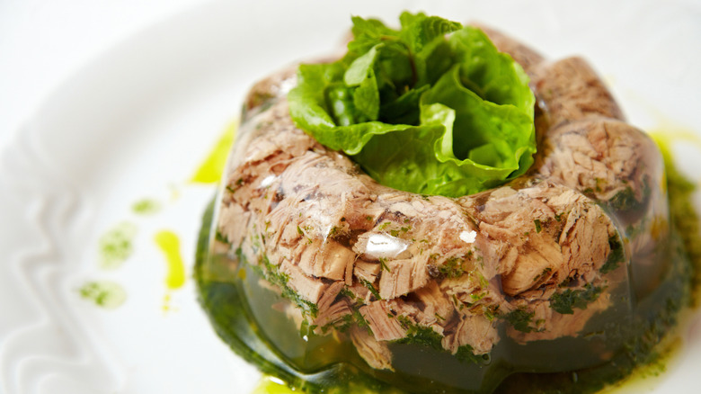 Tuna in gelatin mold