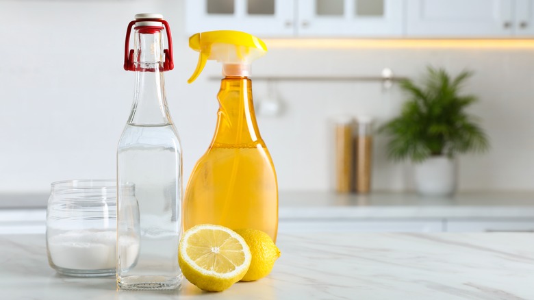 Vinegar, baking soda, and lemon