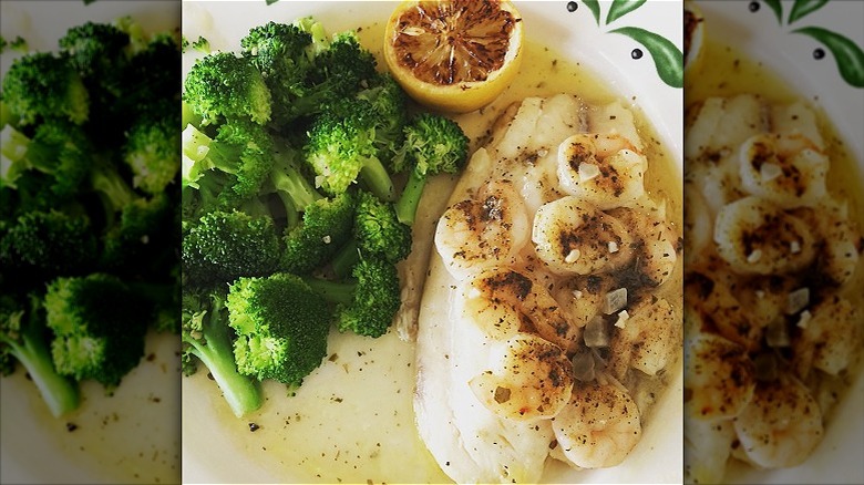 Baked tilapia with shrimp