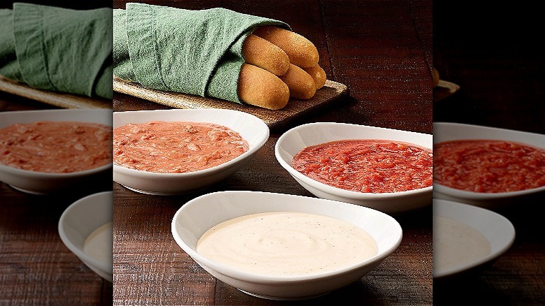 Breadsticks with dipping sauces