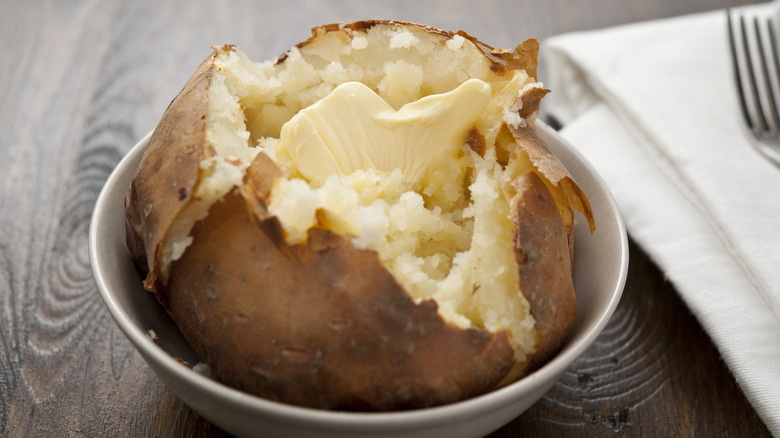 Baked potato with butter