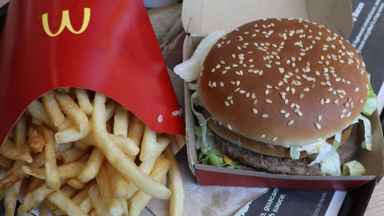McDonald's burger and fries