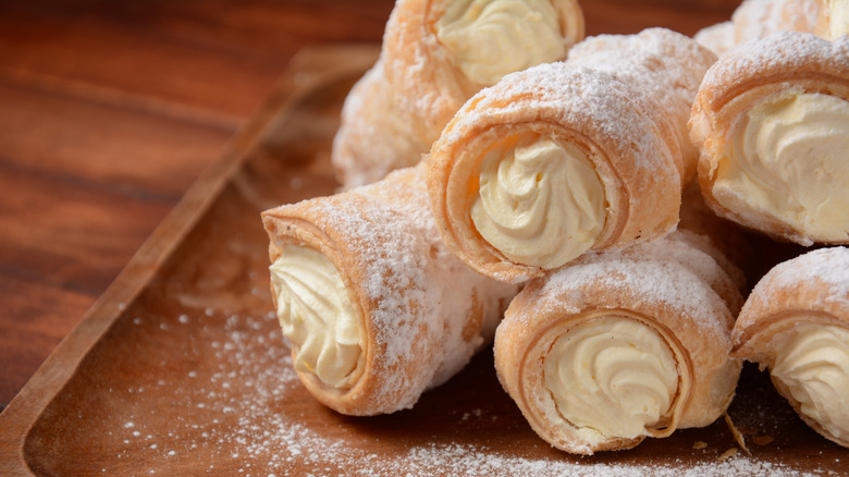 puff pastries on a cooking board