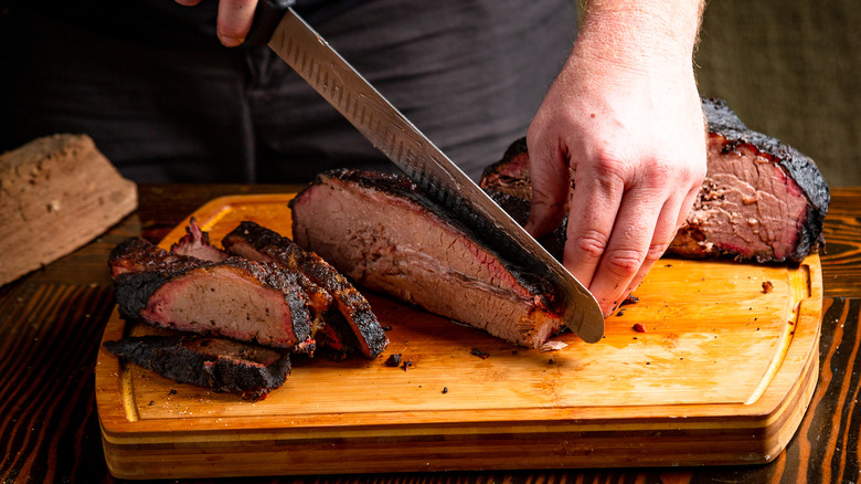 brisket on cutting board