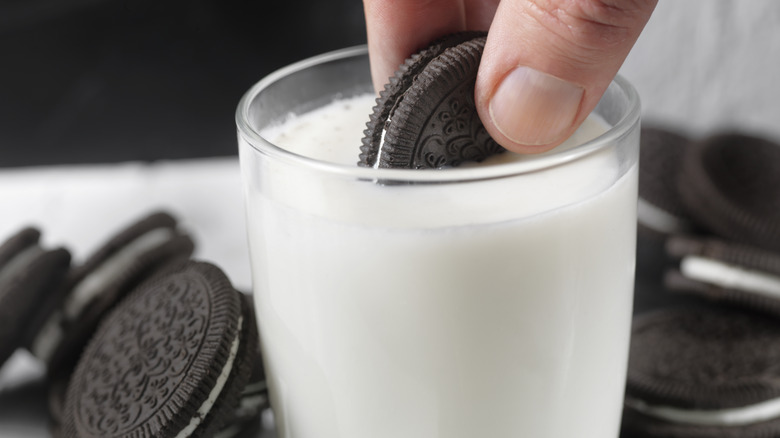 Dunking Oreo in milk