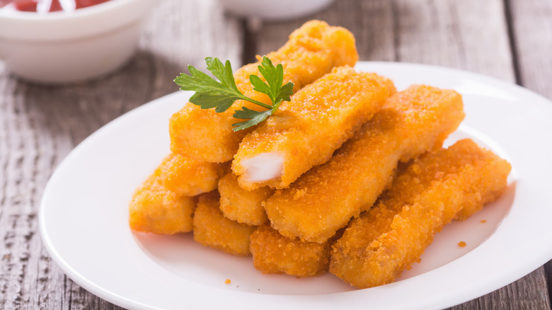 Fish sticks on plate