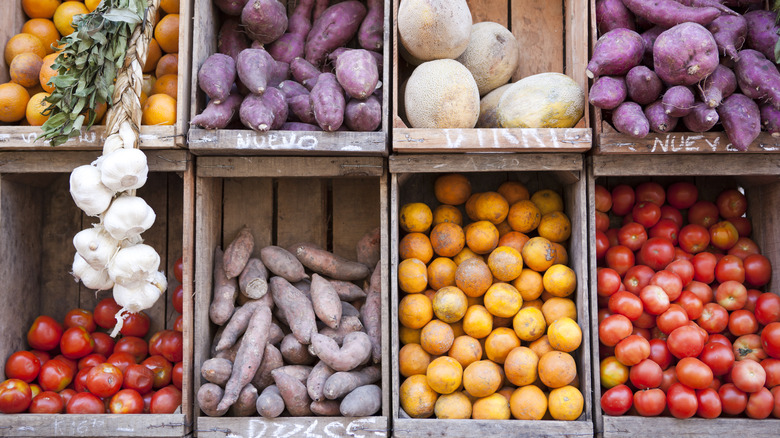 boxes of produce