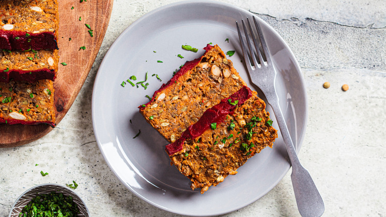 slices of meatloaf on plate