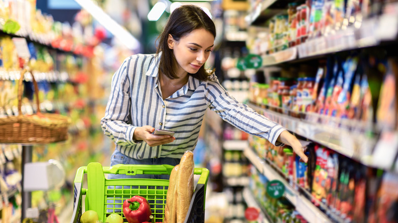 Woman in grocery store